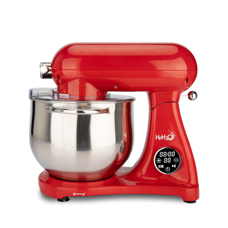 SM-1522ML 1800W 8L Planetary Stand Mixer | Digital Control, Metal Body, Quiet Motor, 3 Attachments, Red