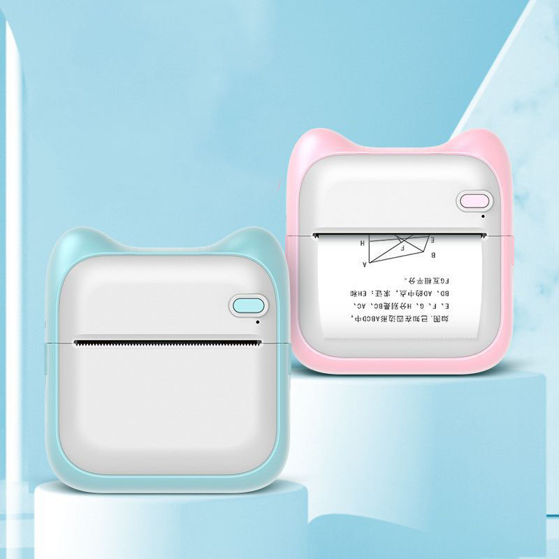 Pocket Bluetooth Thermal Printer | 200 DPI | iOS & Android | 8hr Battery | Blue & Pink