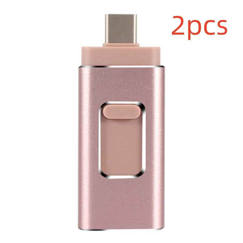 4-in-1 USB Flash Drive – iPhone Lightning, USB-C, USB-A & Micro USB | 8G–1TB | Black, Gold, Silver & Rose Gold