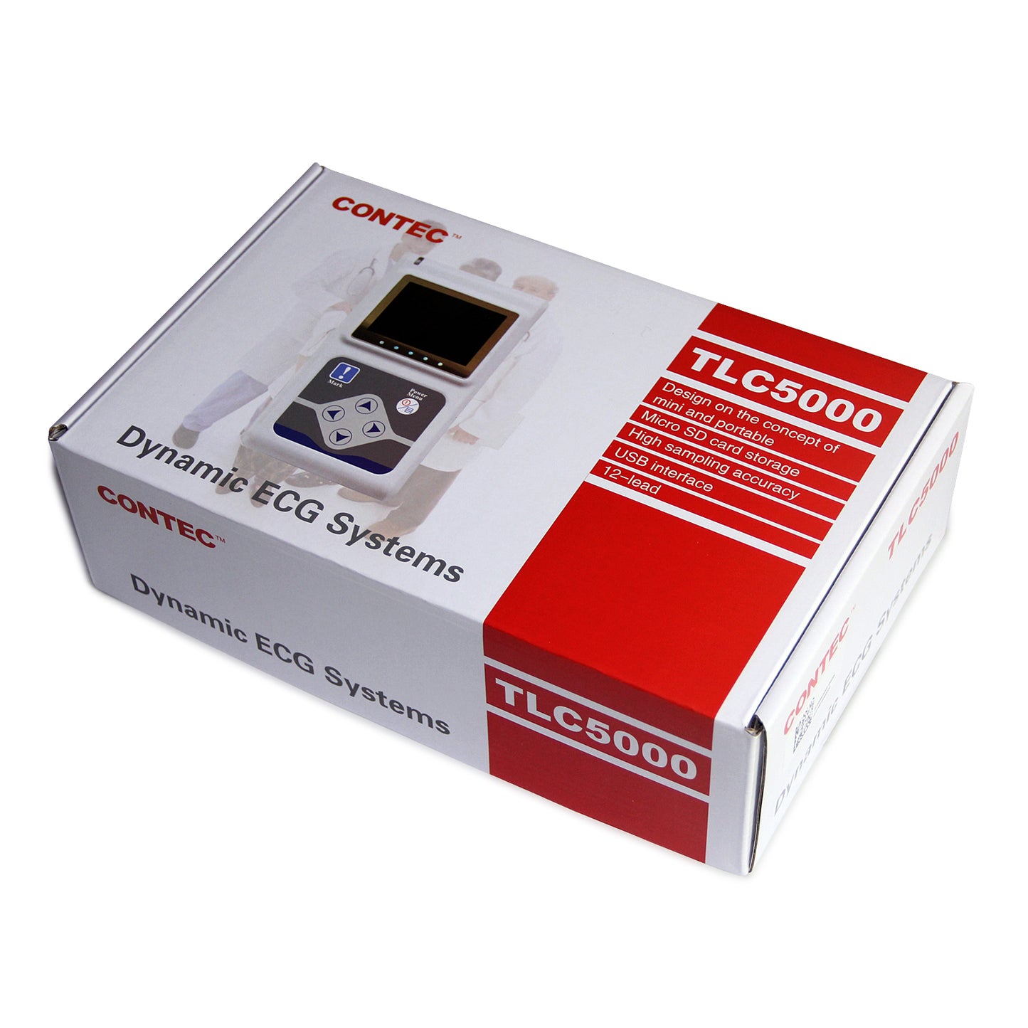 TLC5000 12-Lead 24-Hour Holter ECG Monitor | Arrhythmia Analysis, PC Software, CE & FDA