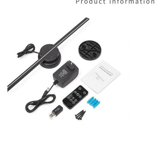 3D Holographic Fan Display | 410mm | 640×640 | App, Card & PC Control | Multi-Function Remote | HD Non-Flicker | 12V/2A | AU, EU, UK & US Plug | Shops, Bars, Events & Holiday Decor