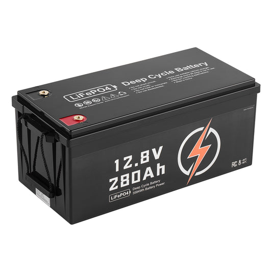 2-Pack 12V 280Ah LiFePO4 Deep Cycle Battery with BMS – Grade-A Cells