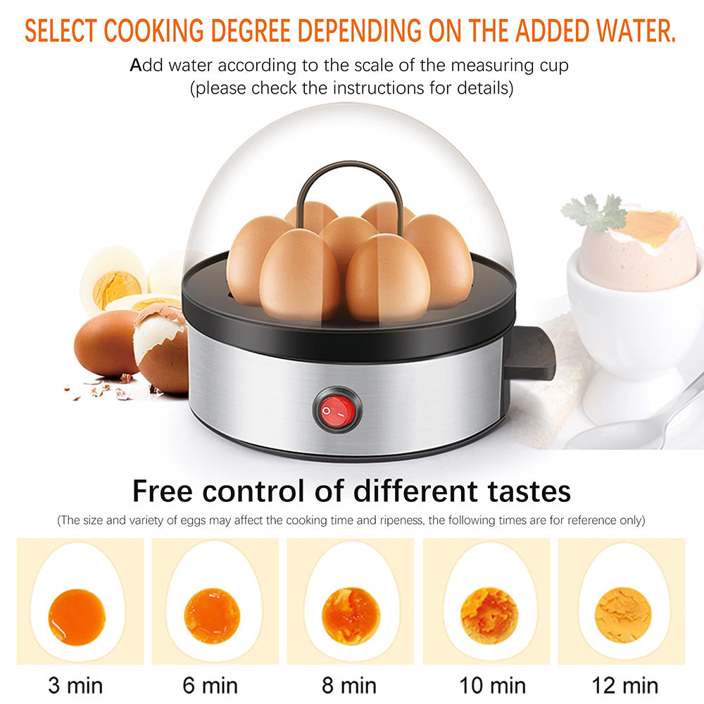 Multifunctional Egg Cooker & Mini Egg Steamer | ABS & Stainless Steel | EU Plug | Breakfast Kitchen Appliance