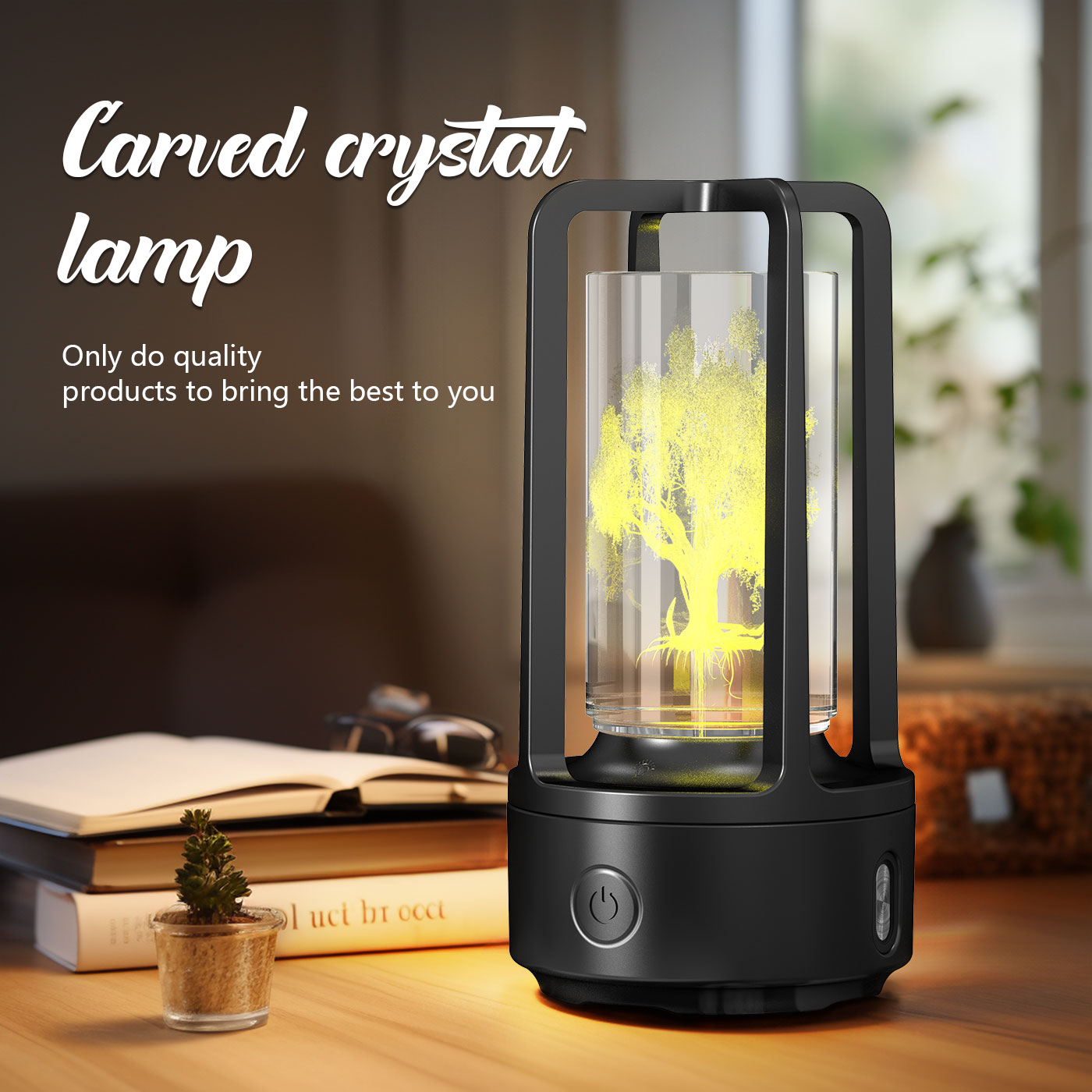 2-in-1 Bluetooth Speaker & LED Night Lamp | Acrylic & Crystal | Touch Sensor | 2,500mAh | 5W | Wireless Charging | 13 Motifs | Black & White | Valentine's Day Gift | Home & Party Decor
