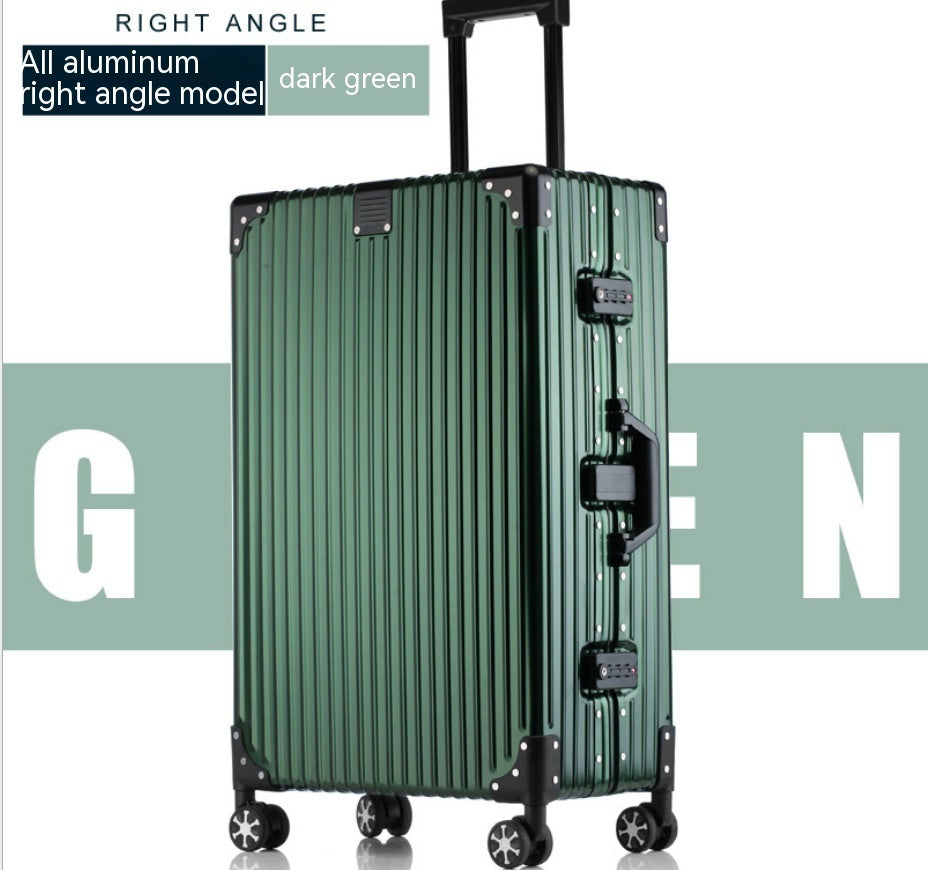 Aluminum-Magnesium Alloy Hardshell Trolley Suitcase | 20"-28", Universal Wheels, Waterproof, 16 Colors