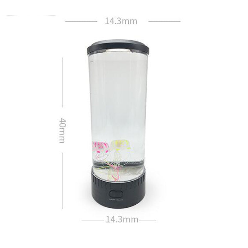 LED Volcanic Eruption Jellyfish Aquarium Lamp | USB & Battery | Colour-Changing LED | 105×105×280mm | Floating Volcanic Beads | Bedroom, Office & Living Room Night Light