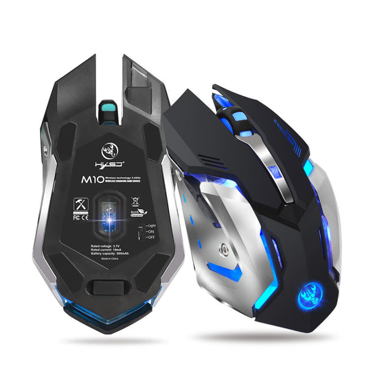 2.4GHz Wireless RGB Gaming Mouse | 2400 DPI | 4-Level Adjustable | 6 Buttons | 4-Way Scroll | Ergonomic | 10m Range | Black