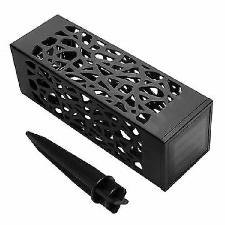 Solar Garden Pathway Stake Lights | Hollow-Carved Shell | 2LM | 3000K & Cool White | 300mAh | 4–10hr Runtime | Auto Dusk-to-Dawn | Waterproof | 6×6×28.5cm | 1–12pc Packs