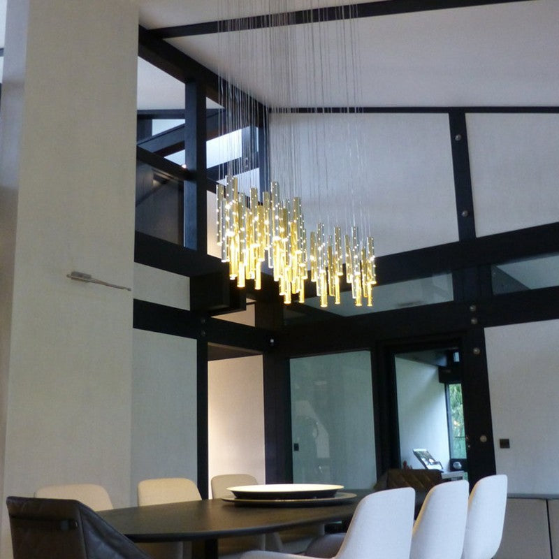 Light Luxury Aluminium 6-Head Carved Hollow Tube LED Chandelier | Gold, Silver & Mixed, Natural & Cool White