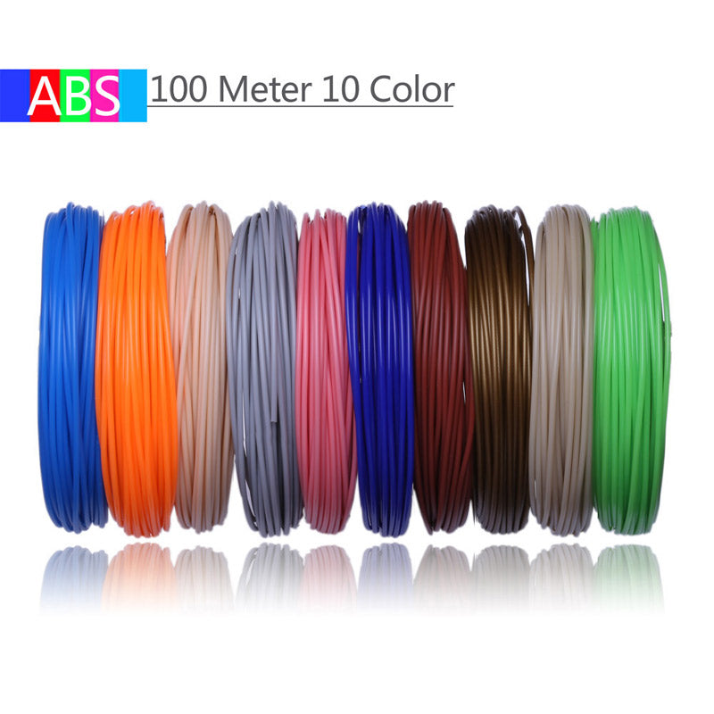 3D Printing Pen Filament Refills | ABS & PLA, 1.75mm | 5, 10 & 20 Color Packs | 50m, 100m & 200m