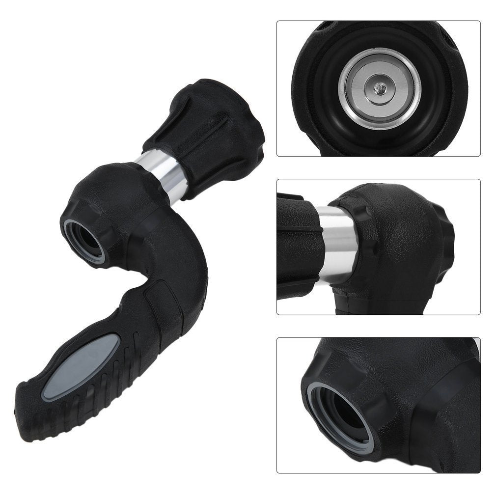 5-Setting Garden Hose Spray Nozzle | ABS + Aluminium Alloy | 23×6.5×11cm | Fits 5/8" Hose | Ergonomic Handle | Lawn, Garden & Car Washing | Black