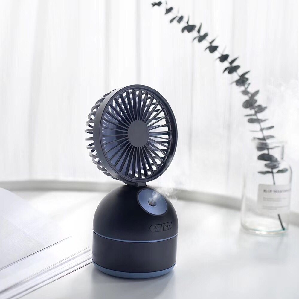 Fan Humidifier | USB Portable Misting Fan | Desktop Air Cooler & Humidifier | Navy Blue, Pink & White