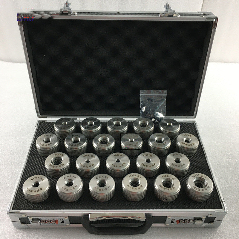 22-Piece Stainless Steel Pressure Instrument Adapter Set | M20×1.5 to NPT, ZG, G & Metric Thread Connectors