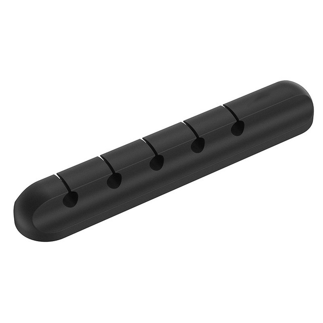 Silicone Desk Cable Management Clips | Self-Adhesive | 3, 5 & 7 Clip Styles | Single, Twin & 6-Pack | USB, Headphone & Desk Wire Organiser | Black