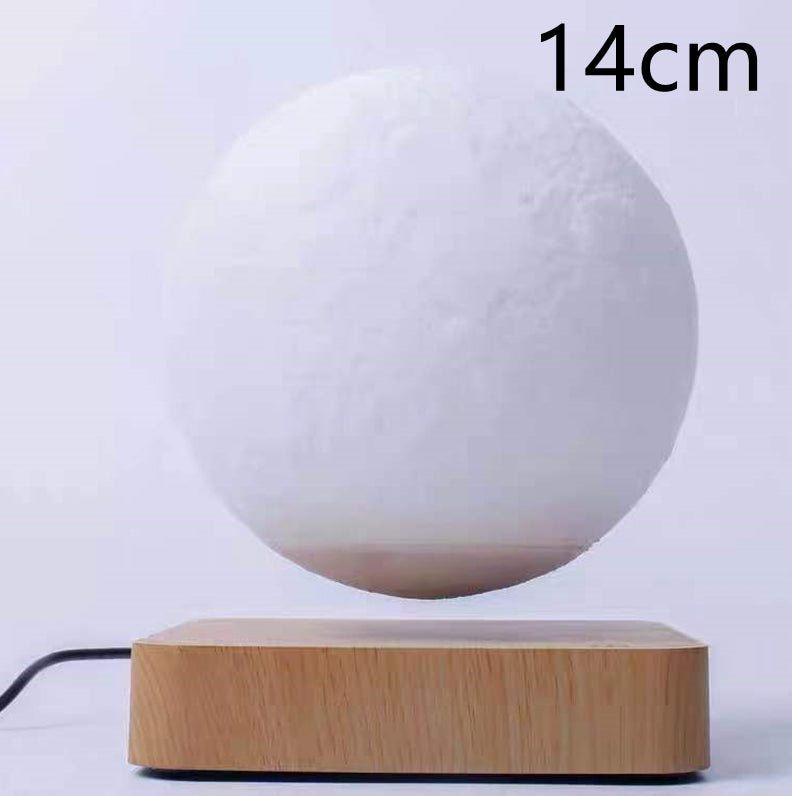 3D Magnetic Levitation Moon Night Light | 14cm | 12V | Touch Switch | Wood Base | 15mm Float | AU, EU, UK & US