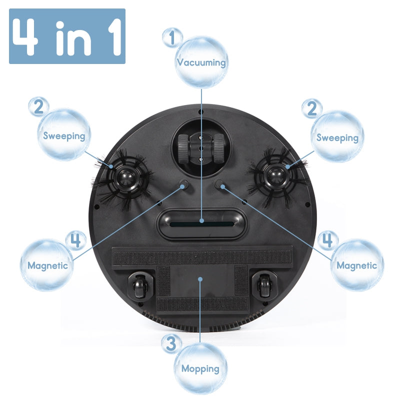 Automatic Robot Vacuum Cleaner | 8W | 2400mAh | 350ml Dustbin | <50dB | 150m² Coverage | 6hr Charge | 27×27×6.5cm | EU & US Plug | Smart Home Floor Cleaning