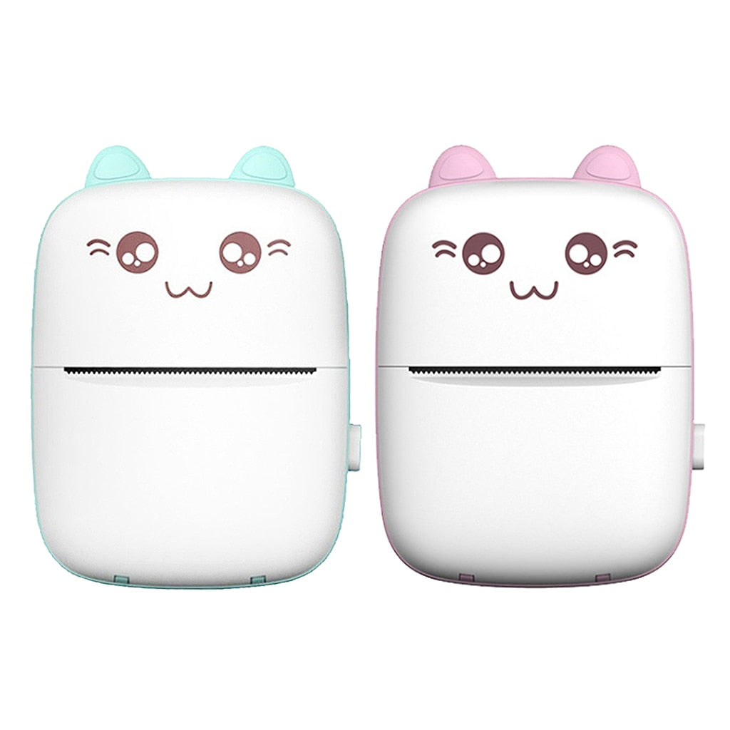 A6 Mini Bluetooth Thermal Printer | 200DPI | 1200mAh | 10mm/s | iOS & Android | Inkless | 11×8×3.5cm | 160g | Green & Pink | Printer & Paper Bundles