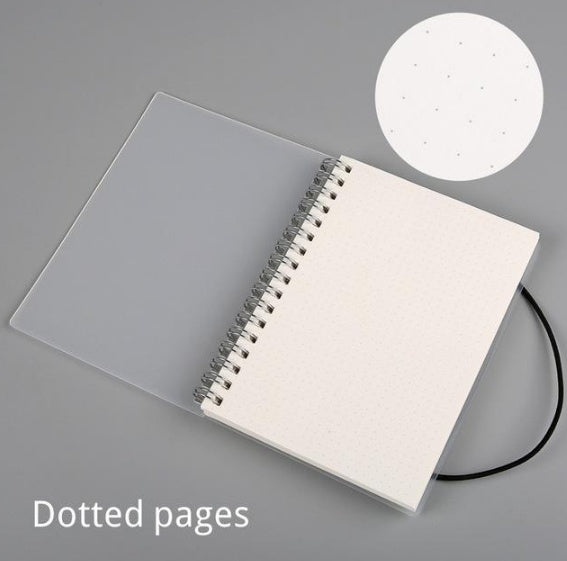 Clear Cover Spiral Notebook | 100gsm Cream Paper | Blank, Lined, Dotted, Grid, Diary & To-Do | A5 & A6