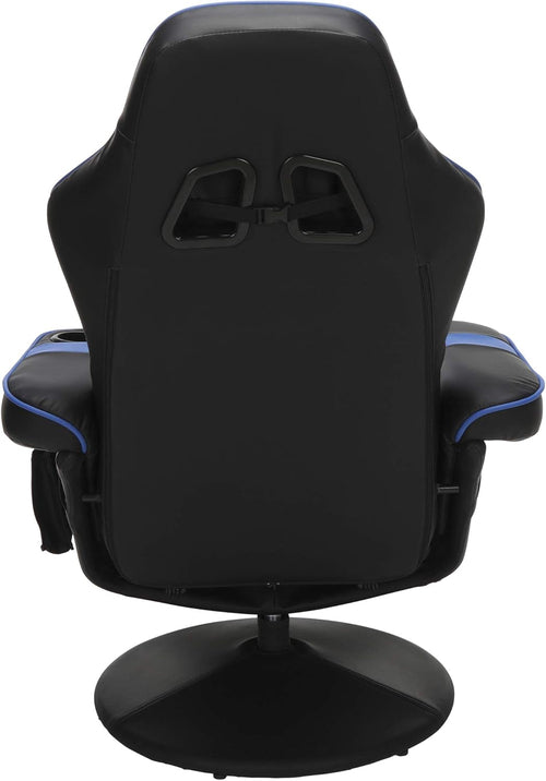 Gaming Recliner Chair with Cupholder, Footrest & Swivel Base – Blue