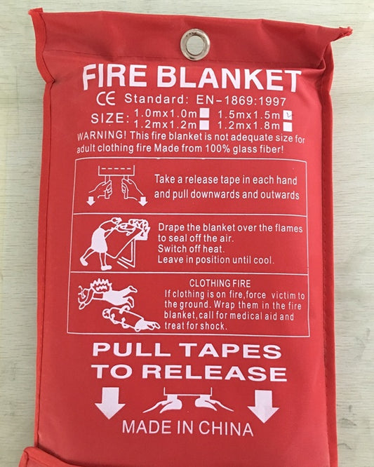 Fiberglass Fire Safety Blanket | Flame Retardant Emergency Blanket | 1m–3m Sizes | Home, Kitchen & Survival