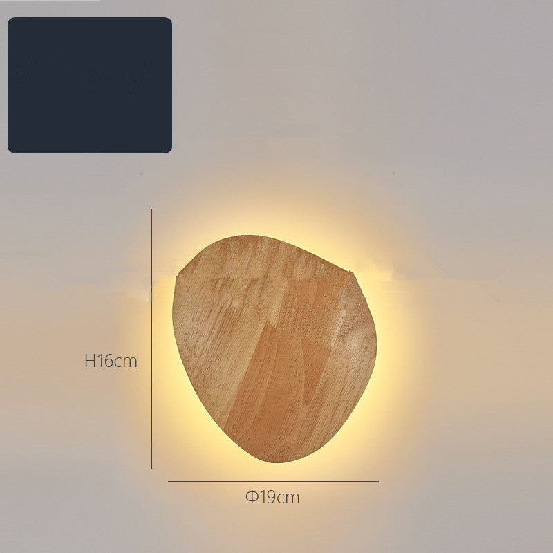 Wooden Log Art LED Wall Lamp | AC220V | Warm & White Light | Round & Oval | S & M | D250mm | Modern Minimalist | Bedroom & Living Room