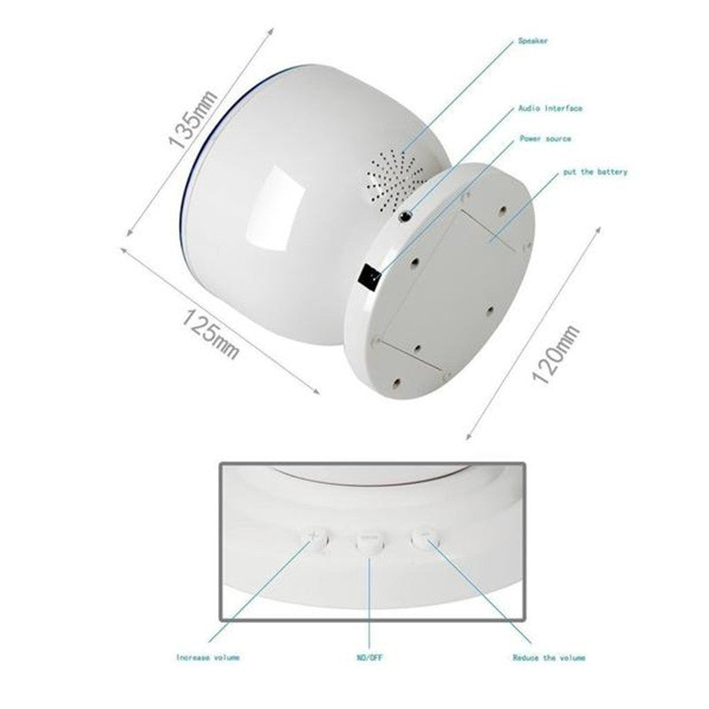 Ocean Wave Projector Night Light | Built-In Speaker | Remote & TF Card | USB & Battery | Aurora Projection | Black & White
