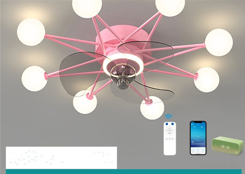 Nordic Starry Sky LED Ceiling Fan Light | 4 Colours, 2 Shade Styles, 30,000h, 111-240V, 10-15㎡, Kids & Living Room