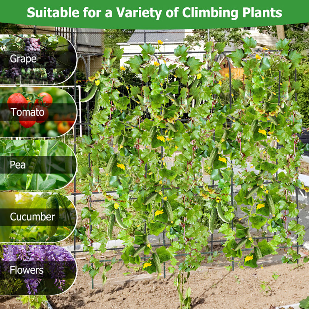 71" U-Shaped Garden Arched Trellis | PE-Coated Metal, Adjustable Width, Climbing Plants, Black