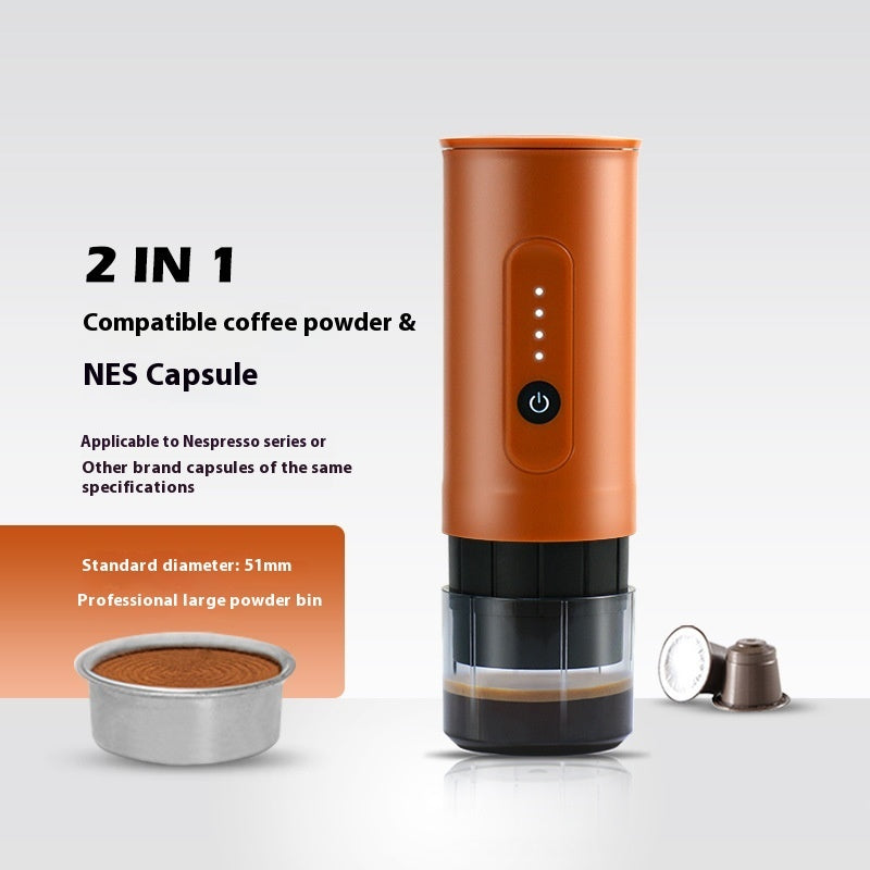 Mini Portable Electric Coffee Machine | Handheld, Stainless Steel, Travel & Car Use, 3 Colors