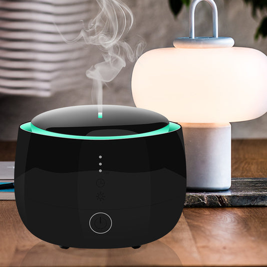5-in-1 Ultrasonic Aromatherapy Humidifier | Air Purifier | RGB Mood Light | 300ml | 10W | Timer | Auto Power-Off | AU, EU, UK & US Plug | Black & White