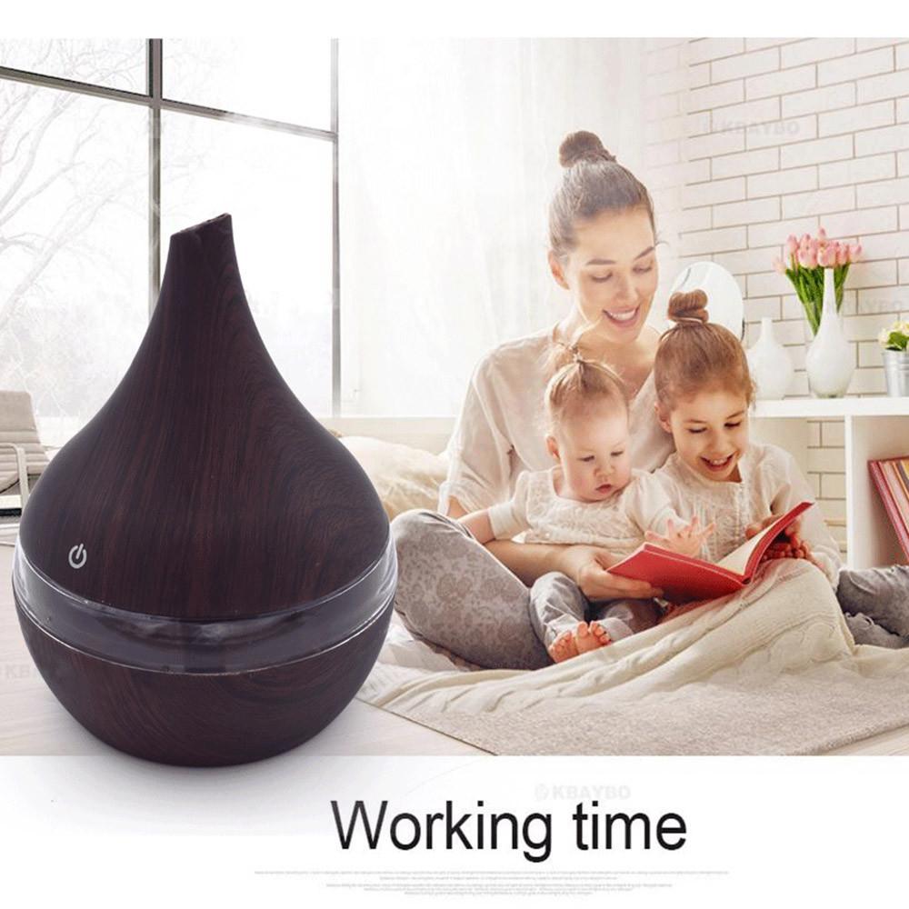 Ultrasonic LED Essential Oil Diffuser & Humidifier | Wood Grain | <1L | USB | ABS+PP | Single & Bundle Sets