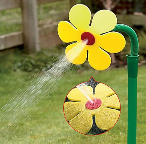 Dancing Daisy Sunflower Garden Sprinkler | PE + Sponge | Spinning Flower Sprinkler | Standard Hose Fit | With & Without Joint | Red, Yellow & White | Lawn, Garden & Yard Watering