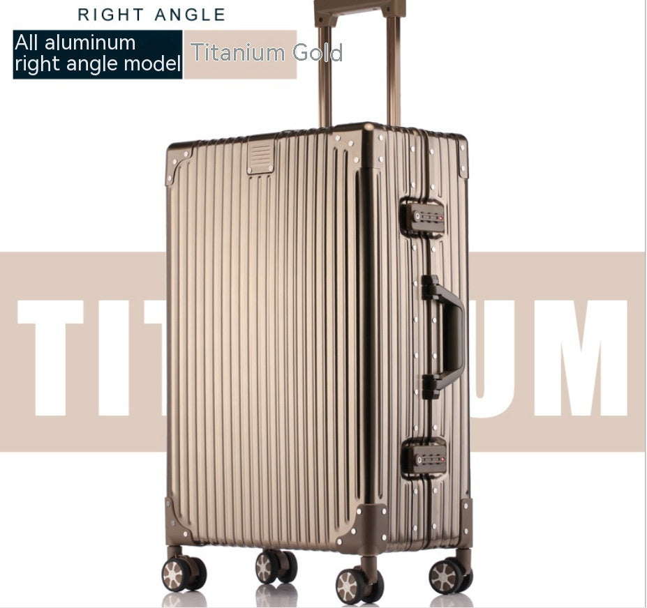 Aluminum-Magnesium Alloy Hardshell Trolley Suitcase | 20"-28", Universal Wheels, Waterproof, 16 Colors