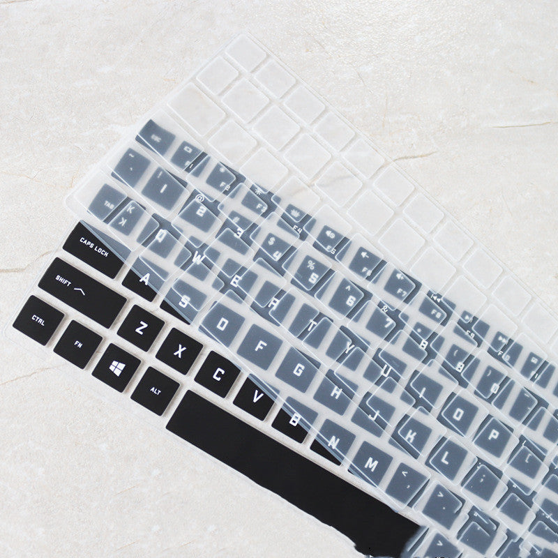 15.6" Keyboard Cover Skin for HP Shadow Elf 6 Ryzen | PVC, Transparent, Translucent Black & White