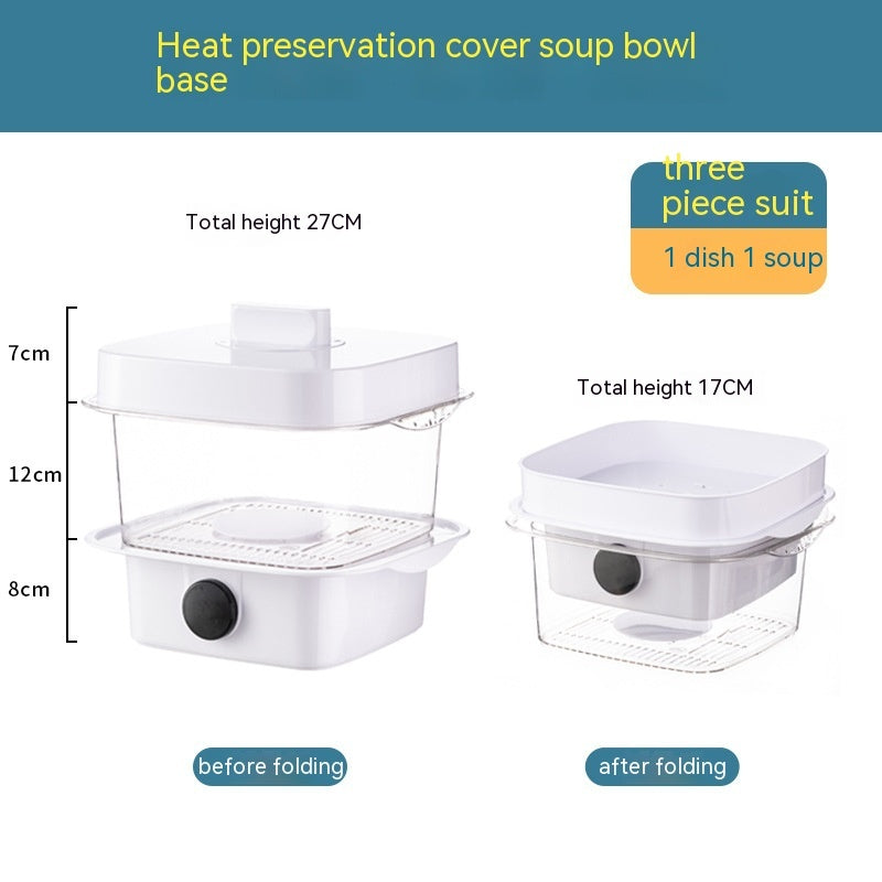 Multi-Layer Stackable Insulated Dish Cover | Temperature Display | Transparent Plastic | 5 Sizes | Green & White | Kitchen Food Cover | Dining Table & Leftover Storage