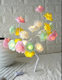 Decorative LED Flower Tree Lamp | Warm Light | 220V | Indoor & Window Decor | 8 Colour Combos | EU, US & USB | Gift