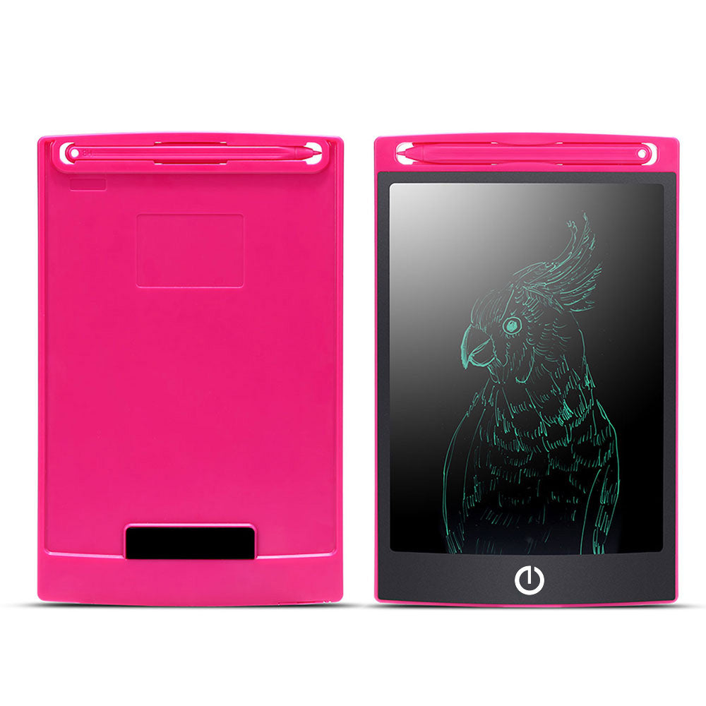 LCD Writing Tablet | Pressure-Sensitive | One-Button Erase | 150×122×7mm | 112g | CR2025 | CE/FCC/RoHS | Black, Blue & Rose Red