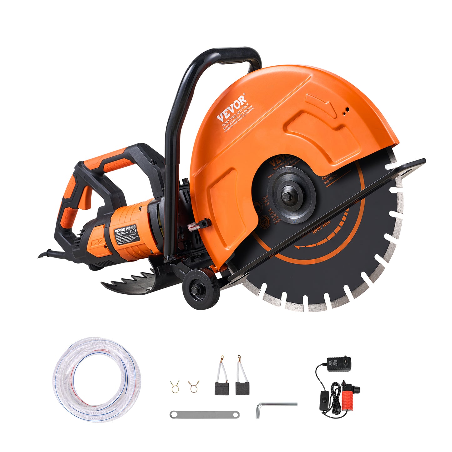 VEVOR 16" Electric Concrete Circular Saw | 3200W, 15A, 6" Cutting Depth, Wet Saw, Water Pump & Blade Included