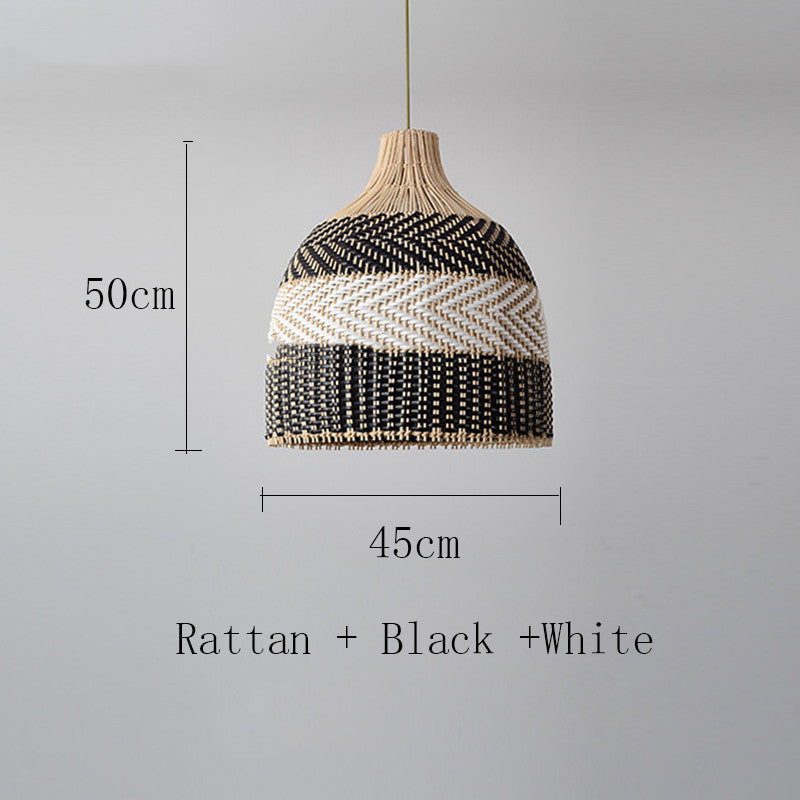 Scandinavian Rattan LED Pendant Chandelier | 4 Styles, 3 Sizes 45-60cm, 220V, 10-15㎡, Cafe & Home