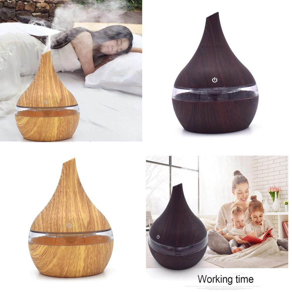 Ultrasonic LED Essential Oil Diffuser & Humidifier | Wood Grain | <1L | USB | ABS+PP | Single & Bundle Sets