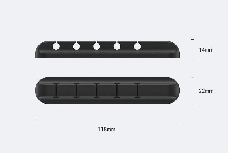 Silicone Desk Cable Management Clips | Self-Adhesive | 3, 5 & 7 Clip Styles | Single, Twin & 6-Pack | USB, Headphone & Desk Wire Organiser | Black