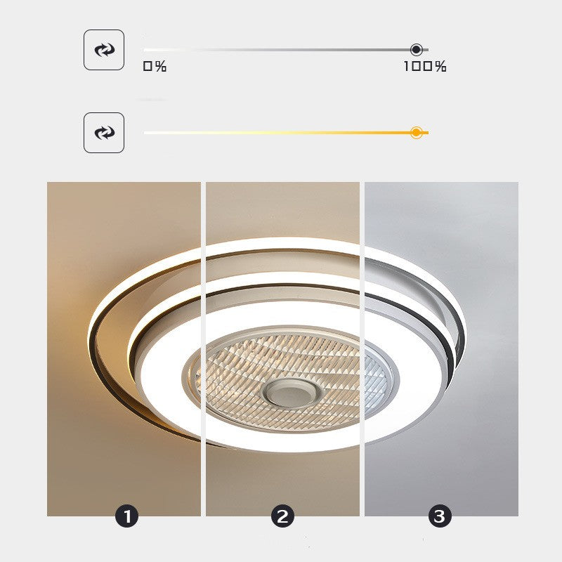 55cm Nordic Iron & Wood LED Ceiling Fan with Light | 3-Speed, Tricolor Dimming, 100-240V, Black & White, 10-20㎡