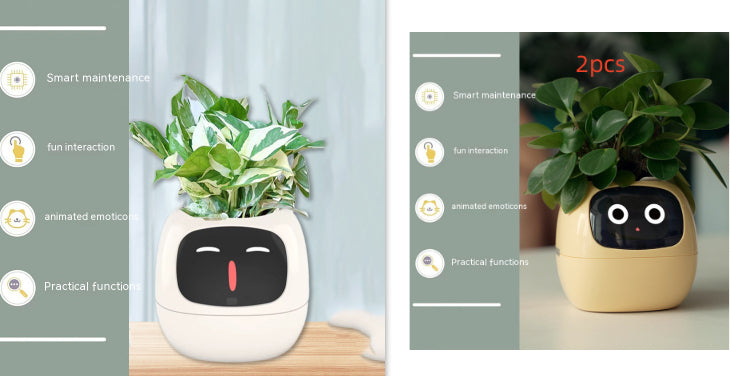 Smart AI Electronic Plant Pot – 7 Sensors, 49+ Expressions & Intelligent Water Monitor