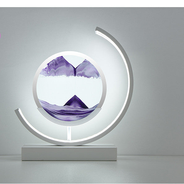 Quicksand LED Decorative Lamp | 3D Flowing Sand Art Light | Aluminium & Glass | 250×240mm | Semicircle | Touch Switch | 8 Sand Colours | Modern Minimalist | Home & Office Decor Gift