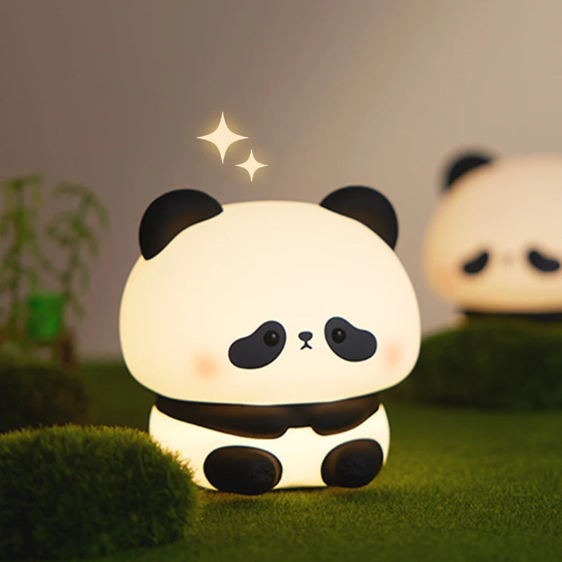 Panda Silicone LED Rechargeable Touch Night Light | 2W | 1200mAh | 6hr Battery | 3-Speed Brightness | USB Charging | 109×99.5×105mm | Colour-Changing | Bedroom, Kids & Gift