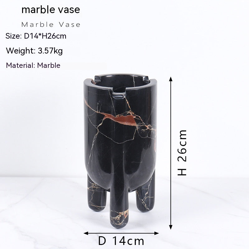 Modern Gypsum Decorative Vase | Plum Blossom, Black Gold & Cave Stone Designs, Tall & Short Styles