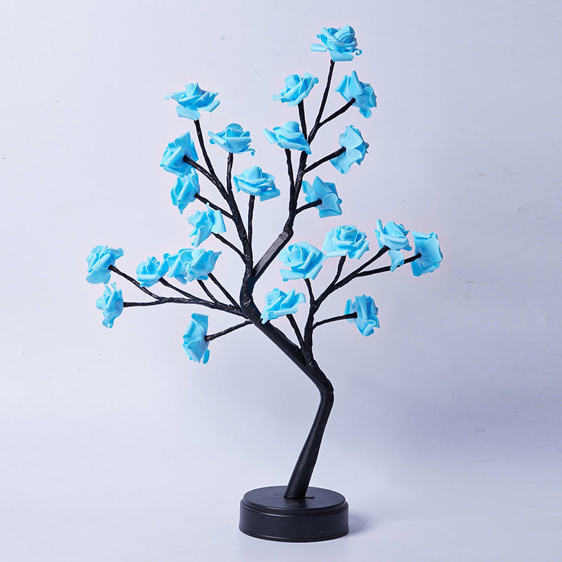 3D LED Rose Flower Tree Table Lamp | USB | 5V | 380×120×450mm | IP42 | 50,000hr | Bendable Branches | 10 Colours | Bedroom, Wedding & Valentine’s Gift