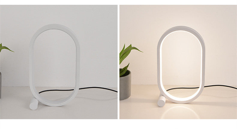 USB Oval Acrylic LED Desk Lamp | 5V | 3-Colour + RGB | Touch, Button & Remote | Dimmable | Black & White