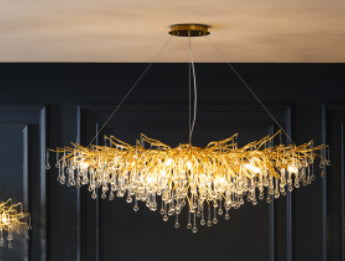 YST01 Postmodern Water Drop Crystal LED Chandelier | Aluminum, Smart Control, 10 Sizes, EU CE, 220V