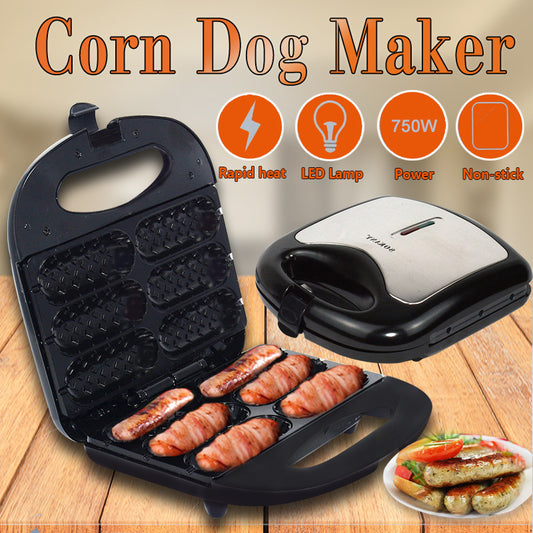 Electric Hot Dog & Sausage Roller Grill | 750W | Non-Stick | 220V | AU, EU & UK Plug | Black